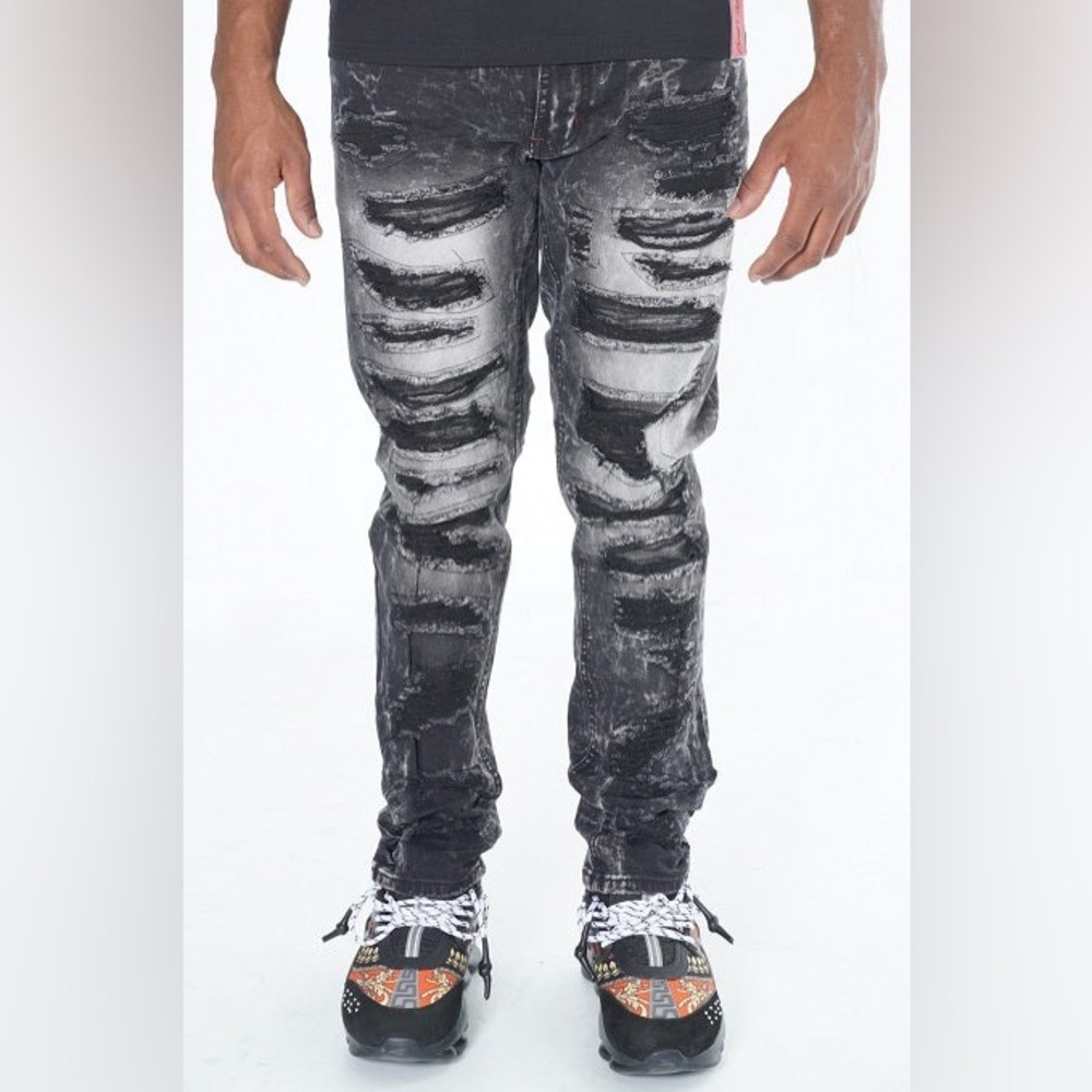 FROST ORIGINALS ALL OVER SHREDDED JEANS